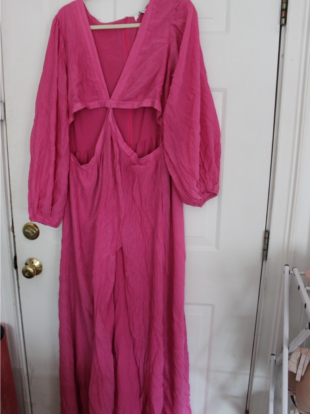 Showpo Hot Pink Maxi Dress with Balloon Sleeves